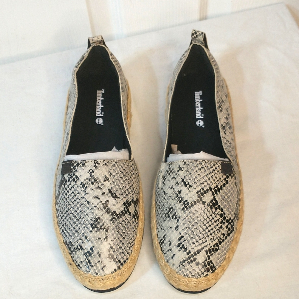 Timberland Women's Black and Grey Size 8 Leather Espadrilles EUC (H&J)